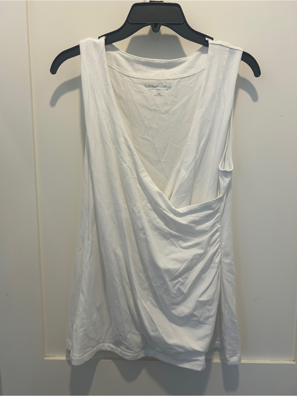 Soft surroundings white tank cotton blend excellent condition L